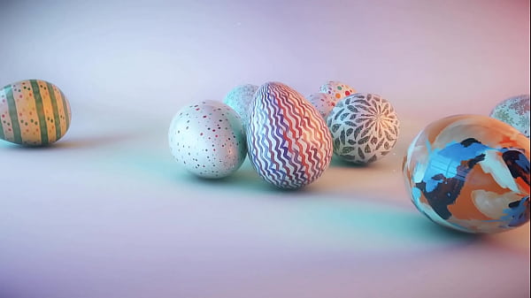 Wonderfully hot and sexy cutest college girl petite blonde paints my balls for easter to celebrate